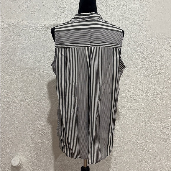 Express Long Shirt Striped Dark Grey and White Sleeveless Size Large - Picture 6 of 8